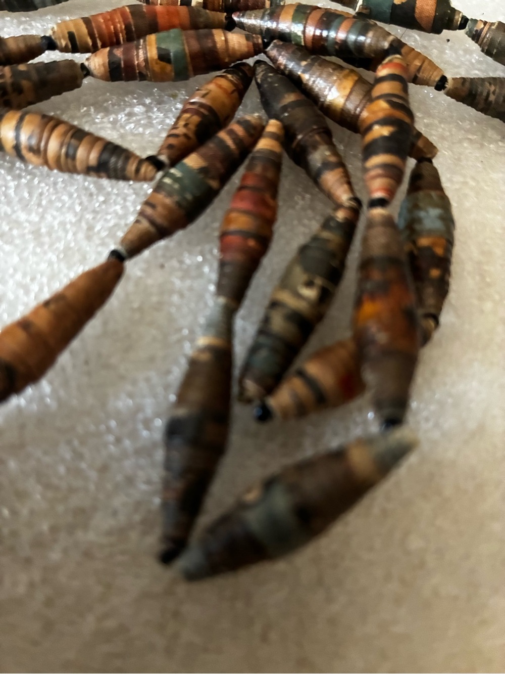 Vintage paper color beads necklace